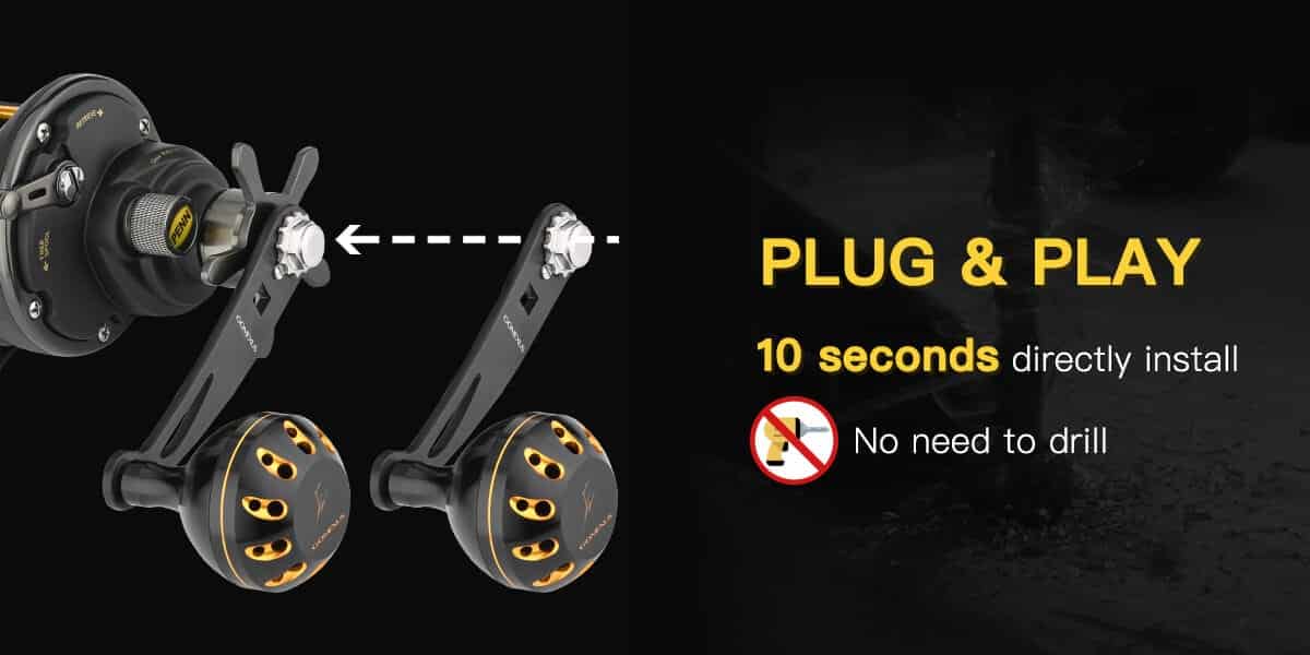 Gomexus handle for Penn Fathom & Squall Reel