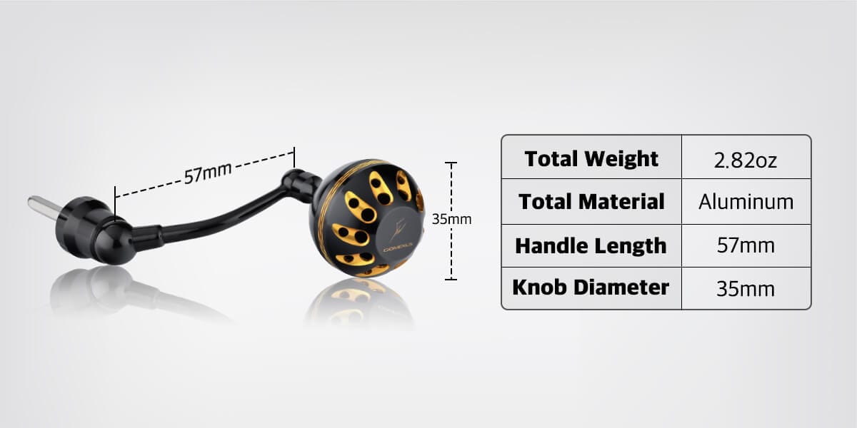 Gomexus Aluminum Handle for Daiwa Revros LT MSL-L57 1 Gomexus power handle for the Daiwa lock type reel