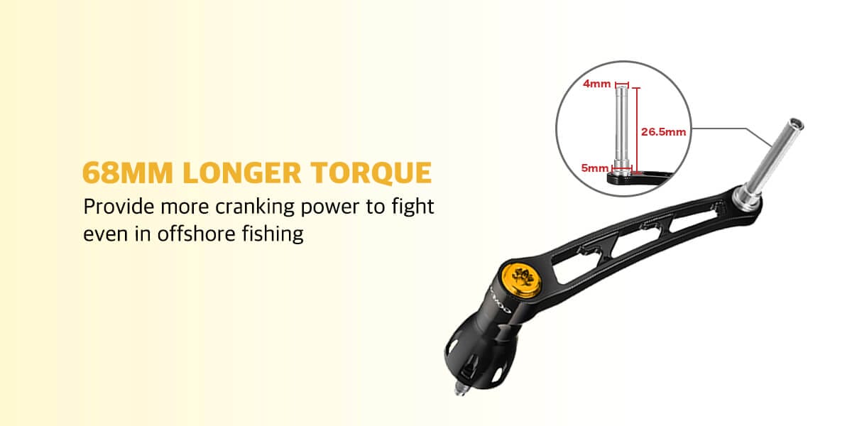 Gomexus Aluminum Handle for Spinning Reel LMY 2 Longer torque