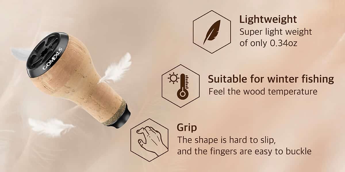 Gomexus BDH-CA27 Aluminum Handle with Cork Knob 2 Cork knob