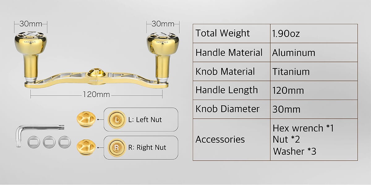 Gomexus BDH-TA30 Aluminum Handle with Titanium Knob 2 Gomexus handles with knobs