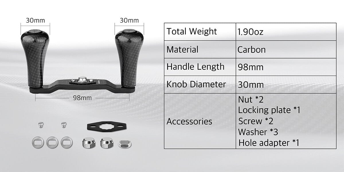 Gomexus DC-FA30 Carbon Handle with Carbon Knob 1 Gomexus carbon handle with knobs