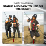 Gomexus SURF DREAM Surf Fishing Rod Holder with Phone Holder Hexagonal Anti-Tip Beach Rod Stand - Image 15